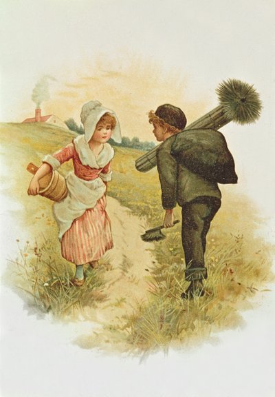 Il Spazzino e la Lattaia (illustrazione del libro) da Anonymous